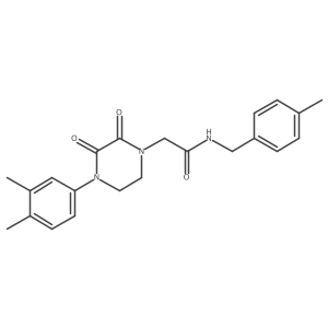 2-[4-(3,4-dimethylphenyl)-2,3-dioxopiperazin-1-yl]-N-[(4-methylphenyl)methyl]acetamide Structure