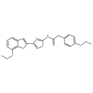 N-(4-(7-ethoxybenzofuran-2-yl)thiazol-2-yl)-2-(4-ethoxyphenyl)acetamide结构式