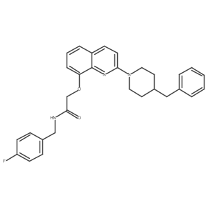 2-((2-(4-benzylpiperidin-1-yl)quinolin-8-yl)oxy)-N-(4-fluorobenzyl)acetamide结构式