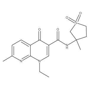 1-ethyl-7-methyl-N-(3-methyl-1,1-dioxidotetrahydrothiophen-3-yl)-4-oxo-1,4-dihydro-1,8-naphthyridine-3-carboxamide Structure