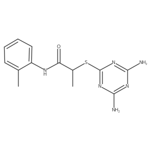 2-(4,6-diamino(1,3,5-triazin-2-ylthio))-N-(2-methylphenyl)propanamide结构式