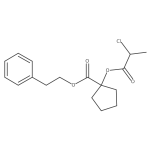 2-Phenylethyl 1-(2-chloro-1-oxopropoxy)cyclopentanecarboxylate结构式