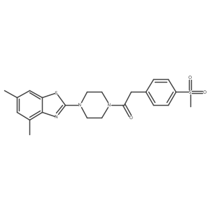 1-(4-(4,6-Dimethylbenzo[d]thiazol-2-yl)piperazin-1-yl)-2-(4-(methylsulfonyl)phenyl)ethanone结构式
