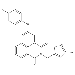 N-(4-fluorophenyl)-2-(3-((3-methyl-1,2,4-oxadiazol-5-yl)methyl)-2,4-dioxo-3,4-dihydroquinazolin-1(2H)-yl)acetamide结构式