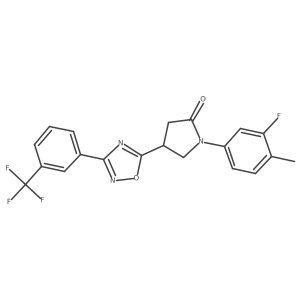 1-(3-Fluoro-4-methylphenyl)-4-{3-[3-(trifluoromethyl)phenyl]-1,2,4-oxadiazol-5-yl}pyrrolidin-2-one Structure