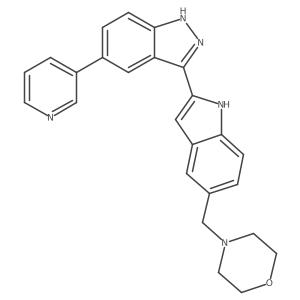 3-[5-(4-Morpholinylmethyl)-1H-indol-2-yl]-5-(3-pyridinyl)-1H-indazole结构式