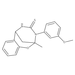 3-(3-methoxyphenyl)-2-methyl-5,6-dihydro-2H-2,6-methanobenzo[g][1,3,5]oxadiazocine-4(3H)-thione结构式