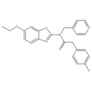 N-(6-ethoxy-1,3-benzothiazol-2-yl)-2-(4-fluorophenyl)-N-[(pyridin-4-yl)methyl]acetamide Structure