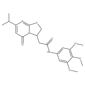 2-(7-isopropyl-5-oxo-3,5-dihydro-2H-thiazolo[3,2-a]pyrimidin-3-yl)-N-(3,4,5-trimethoxyphenyl)acetamide Structure
