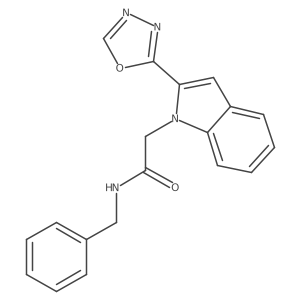 2-(2-(1,3,4-oxadiazol-2-yl)-1H-indol-1-yl)-N-benzylacetamide结构式