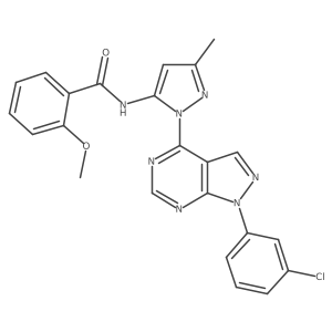 N-{1-[1-(3-chlorophenyl)-1H-pyrazolo[3,4-d]pyrimidin-4-yl]-3-methyl-1H-pyrazol-5-yl}-2-methoxybenzamide Structure