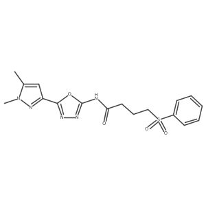 4-(benzenesulfonyl)-N-[5-(1,5-dimethyl-1H-pyrazol-3-yl)-1,3,4-oxadiazol-2-yl]butanamide Structure