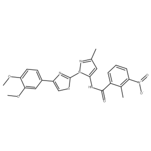 N-(1-(4-(3,4-dimethoxyphenyl)thiazol-2-yl)-3-methyl-1H-pyrazol-5-yl)-2-methyl-3-nitrobenzamide Structure