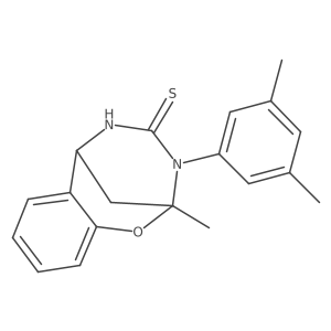 3-(3,5-dimethylphenyl)-2-methyl-5,6-dihydro-2H-2,6-methanobenzo[g][1,3,5]oxadiazocine-4(3H)-thione结构式
