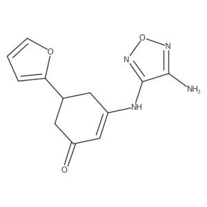 3-[(4-Amino-1,2,5-oxadiazol-3-yl)amino]-5-(furan-2-yl)cyclohex-2-en-1-one结构式