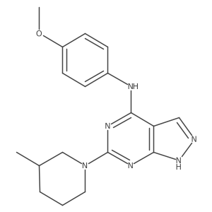 N-(4-methoxyphenyl)-6-(3-methylpiperidin-1-yl)-1H-pyrazolo[3,4-d]pyrimidin-4-amine Structure