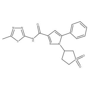1-(1,1-dioxidotetrahydrothiophen-3-yl)-N-(5-methyl-1,3,4-thiadiazol-2-yl)-5-phenyl-1H-pyrazole-3-carboxamide Structure