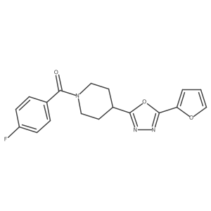 (4-Fluorophenyl)(4-(5-(furan-2-yl)-1,3,4-oxadiazol-2-yl)piperidin-1-yl)methanone结构式