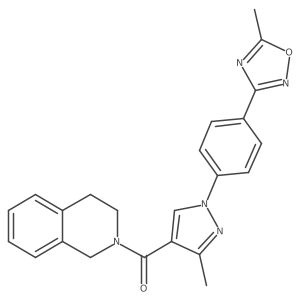 2-({3-methyl-1-[4-(5-methyl-1,2,4-oxadiazol-3-yl)phenyl]-1H-pyrazol-4-yl}carbonyl)-1,2,3,4-tetrahydroisoquinoline Structure