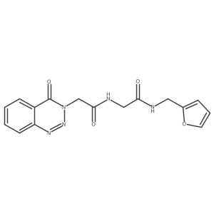 N-(furan-2-ylmethyl)-N~2~-[(4-oxo-1,2,3-benzotriazin-3(4H)-yl)acetyl]glycinamide Structure