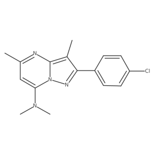2-(4-chlorophenyl)-N,N,3,5-tetramethylpyrazolo[1,5-a]pyrimidin-7-amine结构式
