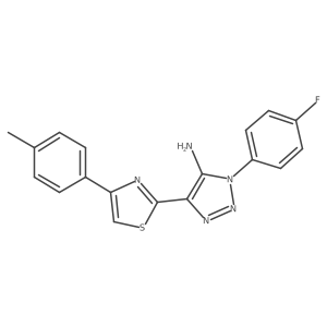 1-(4-fluorophenyl)-4-(4-(p-tolyl)thiazol-2-yl)-1H-1,2,3-triazol-5-amine结构式