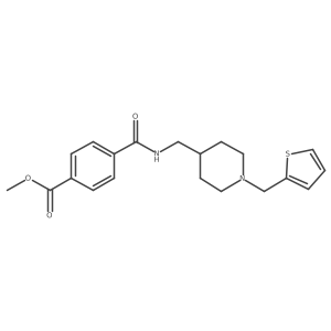 Methyl 4-(((1-(thiophen-2-ylmethyl)piperidin-4-yl)methyl)carbamoyl)benzoate Structure