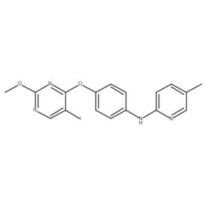 N-(4-(5-iodo-2-methoxypyrimidin-4-yloxy)phenyl)-5-methylpyridin-2-amine Structure