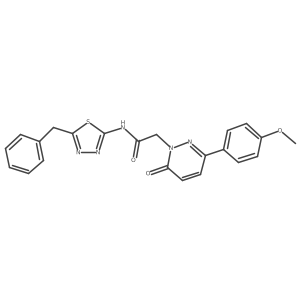 N-[(2E)-5-benzyl-1,3,4-thiadiazol-2(3H)-ylidene]-2-[3-(4-methoxyphenyl)-6-oxopyridazin-1(6H)-yl]acetamide结构式