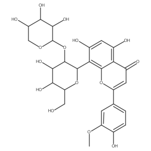 5,7-Dihydroxy-2-(4-hydroxy-3-methoxyphenyl)-8-(2-O-I(2)-D-xylopyranosyl-I(2)-D-glucopyranosyl)-4H-1-benzopyran-4-one Structure
