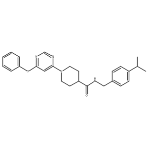 N-(4-isopropylbenzyl)-1-(6-phenoxypyrimidin-4-yl)piperidine-4-carboxamide结构式