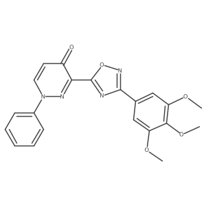 1-phenyl-3-(3-(3,4,5-trimethoxyphenyl)-1,2,4-oxadiazol-5-yl)pyridazin-4(1H)-one结构式