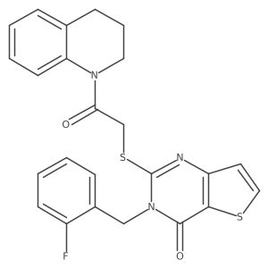 2-{[2-(3,4-dihydroquinolin-1(2H)-yl)-2-oxoethyl]sulfanyl}-3-(2-fluorobenzyl)thieno[3,2-d]pyrimidin-4(3H)-one结构式