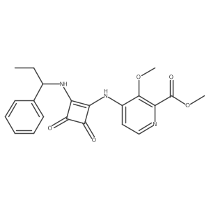 2-Pyridinecarboxylic acid, 4-[[3,4-dioxo-2-[[(1R)-1-phenylpropyl]amino]-1-cyclobuten-1-yl]amino]-3-methoxy-, methyl ester结构式