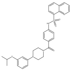 N-[4-[[4-[3-(1-methylethoxy)phenyl]-1-piperazinyl]carbonyl]phenyl]-8-quinolinesulfonamide结构式