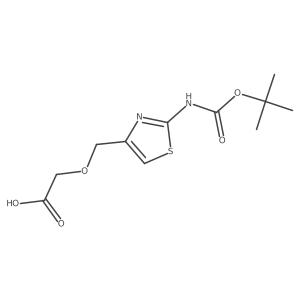 2-((2-((Tert-butoxycarbonyl)amino)thiazol-4-yl)methoxy)acetic acid Structure
