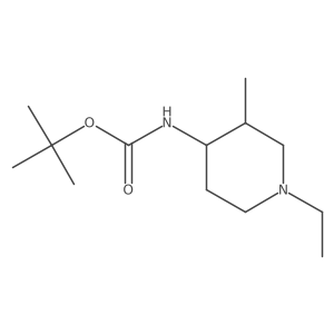 tert-butyl N-(1-ethyl-3-methylpiperidin-4-yl)carbamate结构式