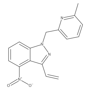 1-((6-methylpyridin-2-yl)methyl)-4-nitro-3-vinyl-1H-indazole结构式