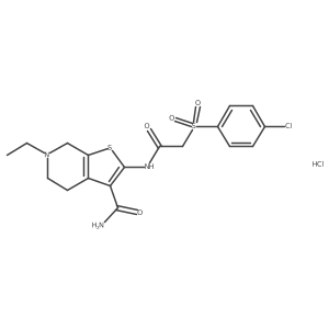 2-(2-((4-Chlorophenyl)sulfonyl)acetamido)-6-ethyl-4,5,6,7-tetrahydrothieno[2,3-c]pyridine-3-carboxamide hydrochloride Structure