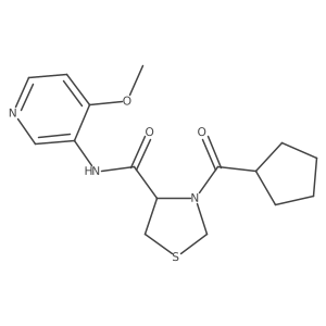 3-cyclopentanecarbonyl-N-(4-methoxypyridin-3-yl)-1,3-thiazolidine-4-carboxamide Structure