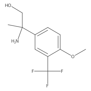 2-Amino-2-[4-methoxy-3-(trifluoromethyl)phenyl]propan-1-ol结构式
