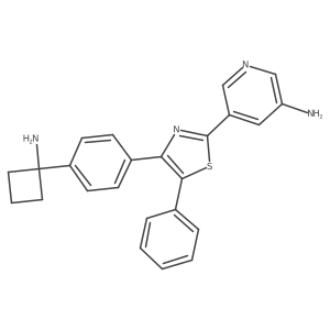 5-[4-[4-(1-Aminocyclobutyl)phenyl]-5-phenyl-2-thiazolyl]-3-pyridinamine Structure
