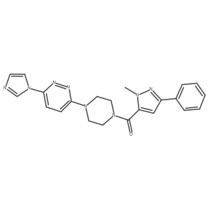 (4-(6-(1H-imidazol-1-yl)pyridazin-3-yl)piperazin-1-yl)(1-methyl-3-phenyl-1H-pyrazol-5-yl)methanone Structure