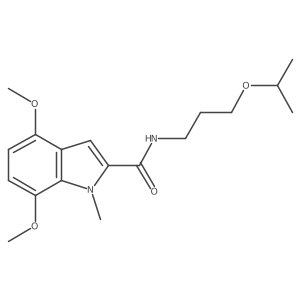 4,7-dimethoxy-1-methyl-N-[3-(propan-2-yloxy)propyl]-1H-indole-2-carboxamide结构式