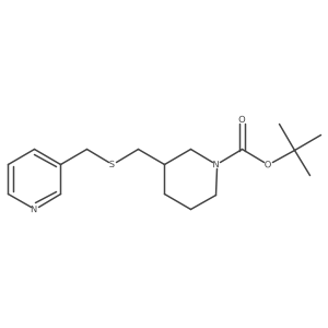 3-(Pyridin-3-ylmethylsulfanylmethyl)-piperidine-1-carboxylic acid tert-butyl ester结构式