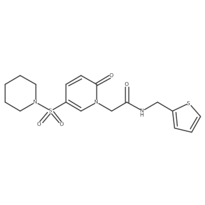 2-[2-oxo-5-(piperidine-1-sulfonyl)-1,2-dihydropyridin-1-yl]-N-[(thiophen-2-yl)methyl]acetamide结构式