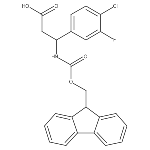 (3R)-3-(4-chloro-3-fluorophenyl)-3-({[(9H-fluoren-9-yl)methoxy]carbonyl}amino)propanoic acid结构式