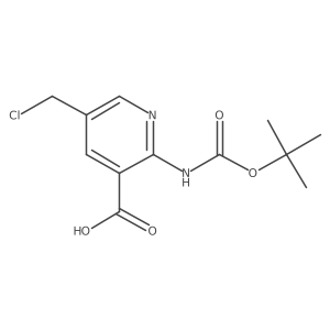 2-((tert-Butoxycarbonyl)amino)-5-(chloromethyl)nicotinic acid结构式