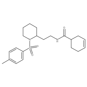 N-(2-(1-tosylpiperidin-2-yl)ethyl)cyclohex-3-enecarboxamide结构式