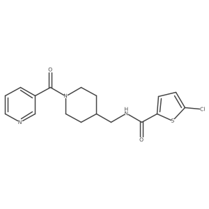 5-chloro-N-((1-nicotinoylpiperidin-4-yl)methyl)thiophene-2-carboxamide结构式